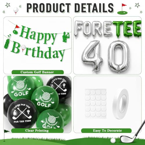 Image of 40th Golf Themed Birthday Decorations for Men 40th Party Decorations