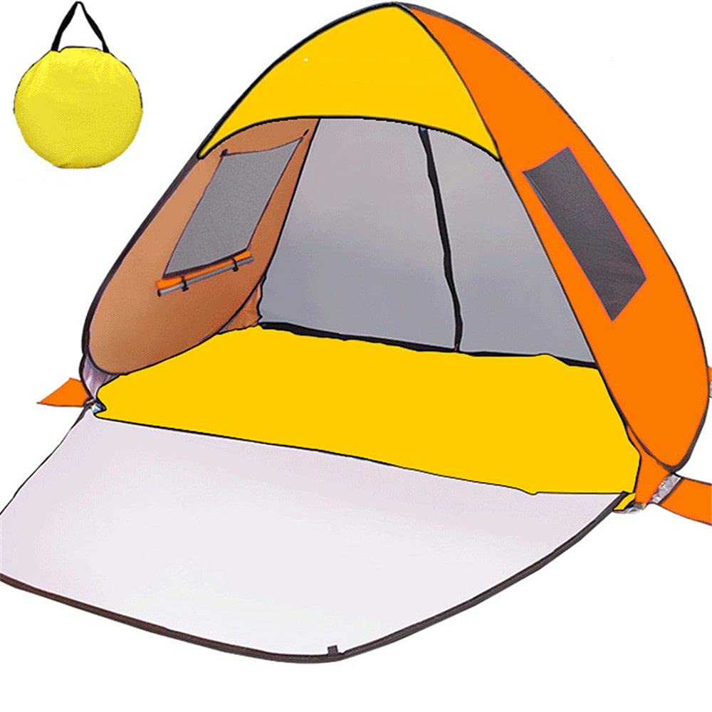 Refugios de tienda de playa para 2-4 personas automático Pop Up tienda de campaña refugio solar impermeable protección UV parasol con 2 ventanas para la familia al aire libre