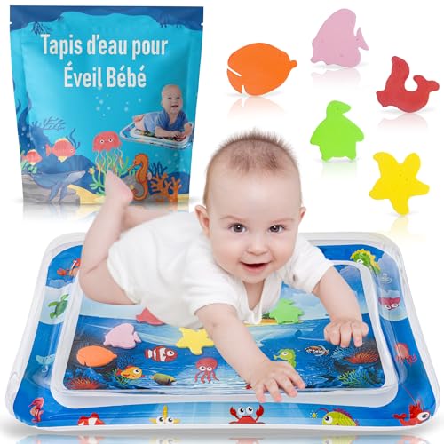Tapis Eau Bebe Eveil | Aquarium Bebe Gonflable Pour Les Touts Petits | Tapis Sensoriel Bébé & Tapis de Motricité Bébé Pour Éveiller Les Sens de Votre Enfant...