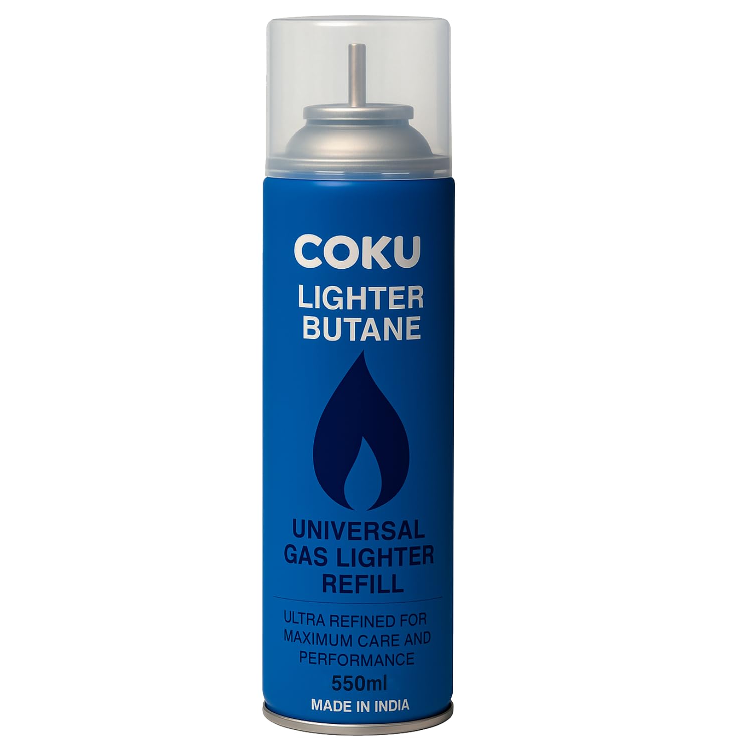 Coku Butane Gas Refill Can 550ml, Universal Lighter Refill Canister with Long Nozzle & Adapter | Butane Fuel for Gas Lighters, Kitchen Lighter, Candle, BBQ, & Metal Refillable Lighters (2)