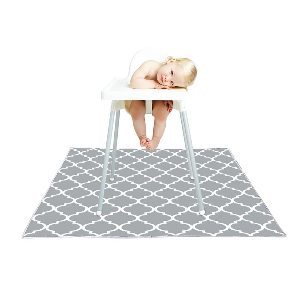 Tapis Anti-éclaboussures pour Bébé Sous Une Chaise Haute/Arts/Artisanat,Tapis de Sol Imperméable,Silicone Antidérapant,Tapis de Pique-Nique Lavables,51" Grande