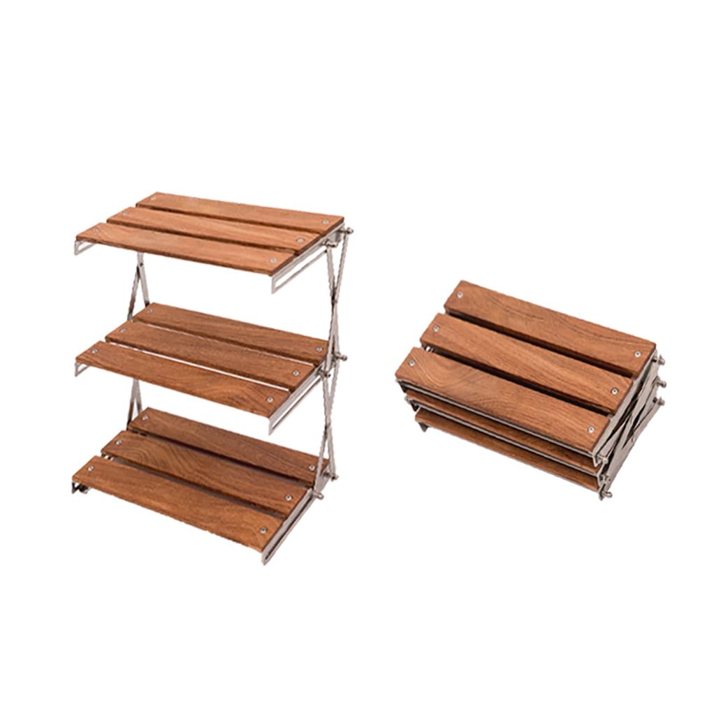 Estante plegable de camping de 3 niveles, estante de almacenamiento multifunción portátil para uso en interiores y exteriores, diseño plegable para espacios organizados, solución ideal para organizar