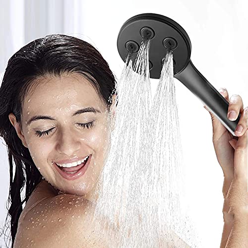 Regadera de mano LASEVE redonda negra con manguera de 59 pulgadas miniatura 3