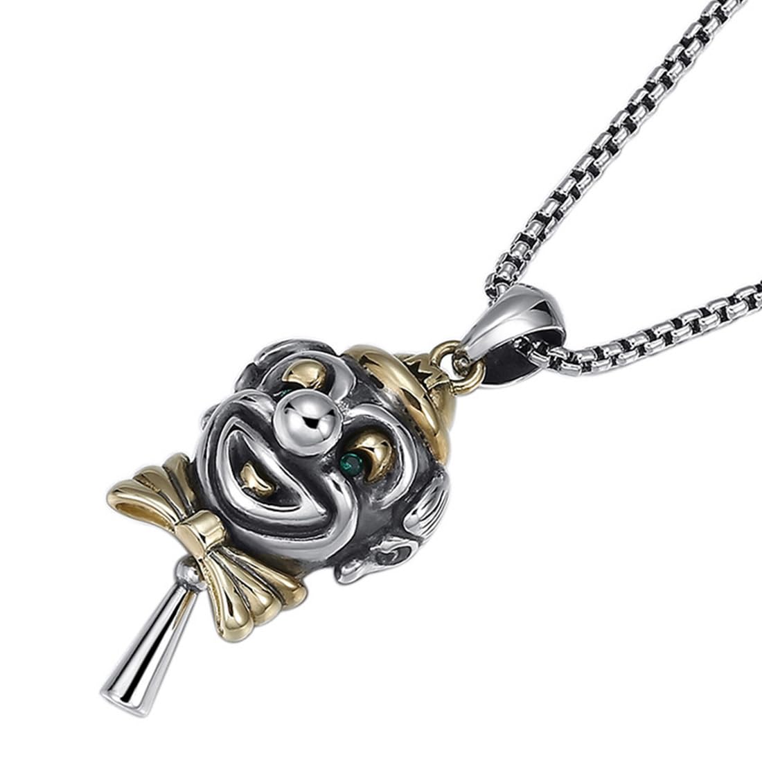S925 Pendentif Clown Vintage En Argent Sterling, Collier Pendentif Clown En Argent Sterling Pour Hommes Et Femmes