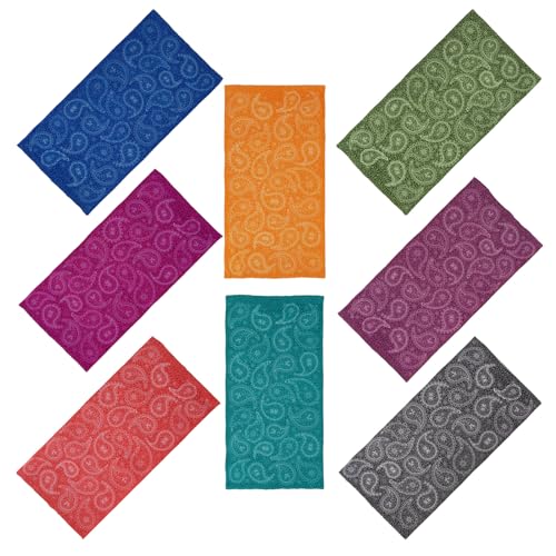 SMEHCF 8 Bandanas Polyvalents pour Femmes Hommes Bandeau Cagoule Cheveux Foulard Visage Demi Masque Cache-Cou Respirant Réutilisable Lavable Rouge Noir Vert Bleu Violet Fleur Cajou