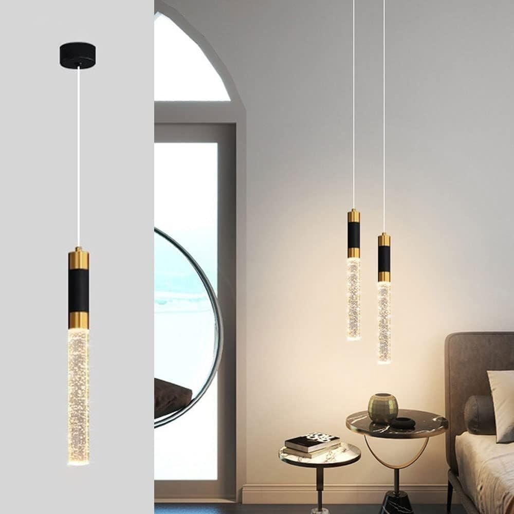 Lampe suspendue cylindrique à bulles anti-éblouissement pour plafond haut