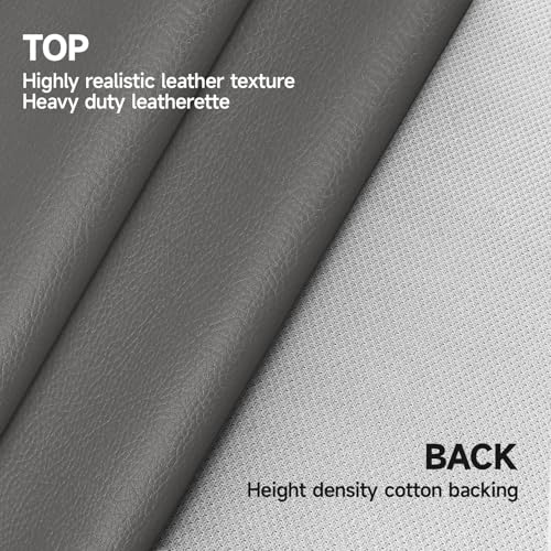 Marine Vinyl Fabric, 0.9MM Thick Soft Smooth Waterproof Synthetic Fabric Material, Outdoor Boat Automotive, DIY and Crafting Pleather (Grey, 1Yd (54'' X 36'' inch)) by Wilaly - Image 2