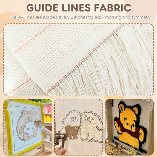 Image of 85 inchx80 inch Inch Large Premium Tufting Cloth with Marked Lines, Monks Cloth for Tufting Gun Rug Tufting, Rug Tufting Supplies Punch Needle Fabric for Art Hand Making DIY Craft Decoration
