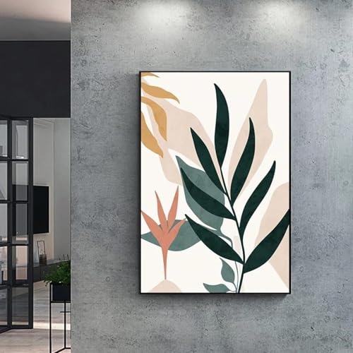 Peinture artistique colorée de plantes tropicales pour décoration chambre