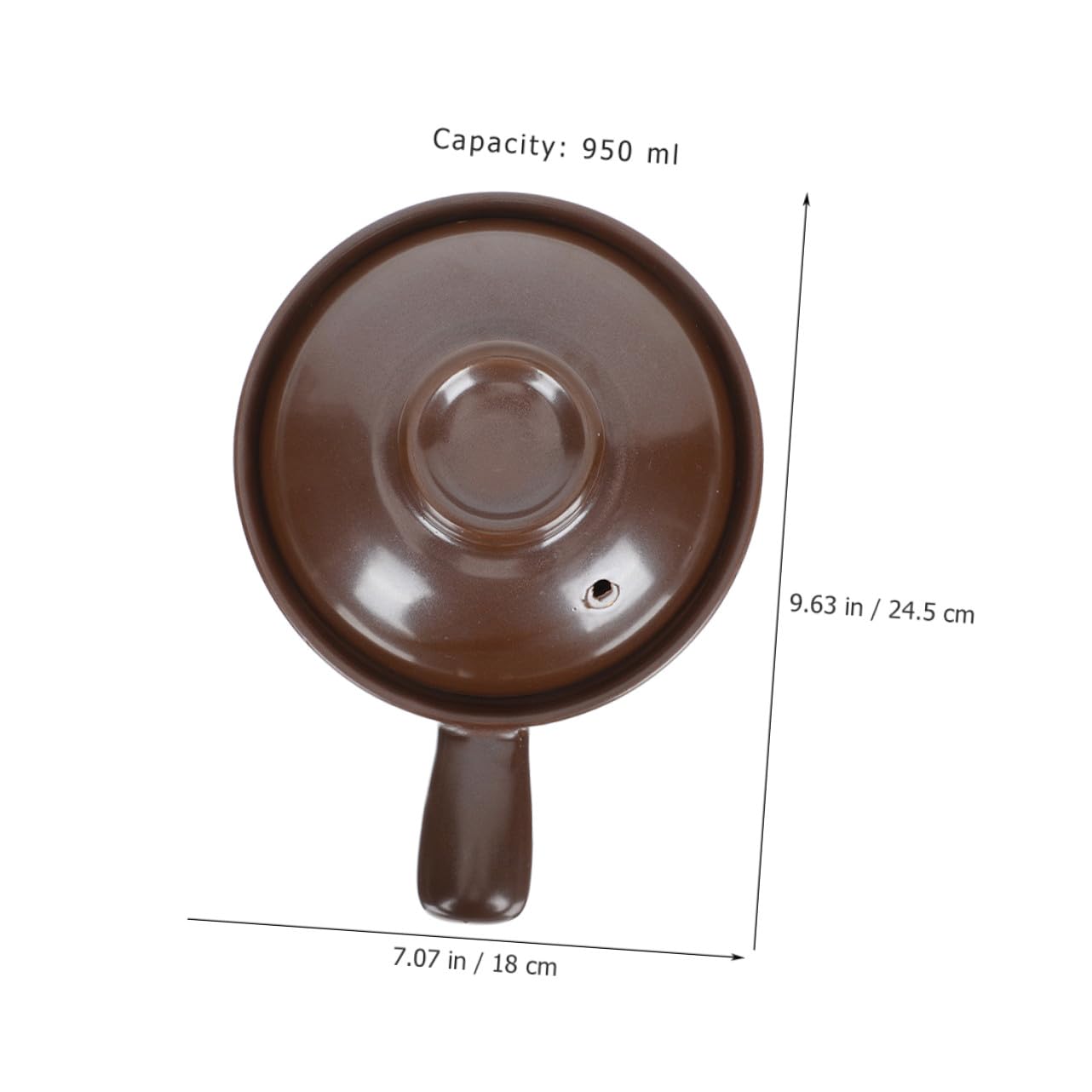 Cabilock Cazuela de Barro para Cocina Casera Asa Lateral y Tapa Ventilación, Olla Multifuncional de Barro para Guisar Rápido y Cocinar Fideos y Sopas en Casa o Tienda
