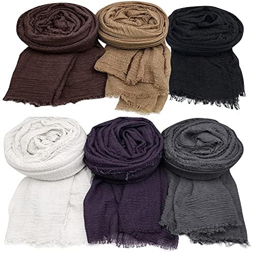 6 PCS Women Scarf Shawl for All Season Scarve, Mixed Color