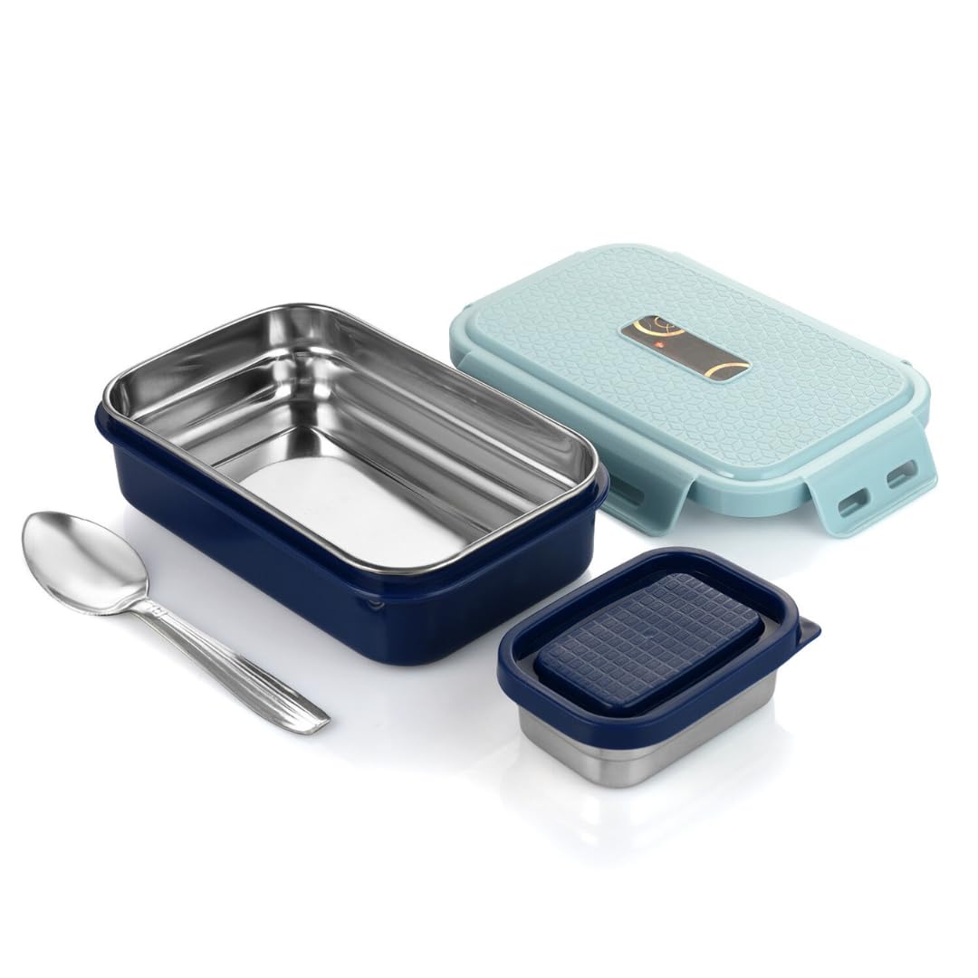 GALOOF Lunch Box for Kids 500 ml | Inner Stainless Steel Tiffin Box 2 Compartment Bento Lunchbox for School Boys and Girls (Grey) (B0CZNQ2MPR) Amazon Price History, Amazon Price Tracker