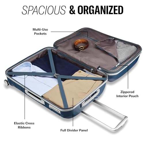 Image of Samsonite Freeform Hardside Expandable with Double Spinner Wheels, Navy, 2-Piece Set (Carry-on /Large), Freeform Hardside Expandable With Double Spinner Wheels