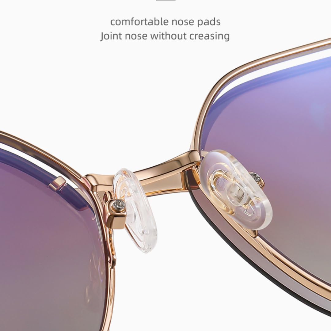 Occhiali da sole magnetici 2 in 1, occhi di gatto, polarizzati, in metallo, alla moda, protezione UV400