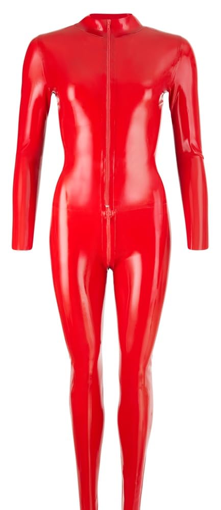 Late X Catsuites Ensembles sexy pour femme en cuir, latex ou vernies Rouge L