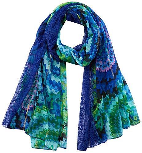 Desigual FOU_Galactic Hypnotic Bufanda, Azul, U para Mujer