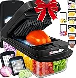 Mueller Pro-Series 10-in-1, 8 Blade Vegetable Chopper, Mandoline Slicer, Onion Mincer, Cutter, Dicer, Veggie Chopper with Container, Kitchen Essentials & Gadgets, House Warming Gifts New Home, Black