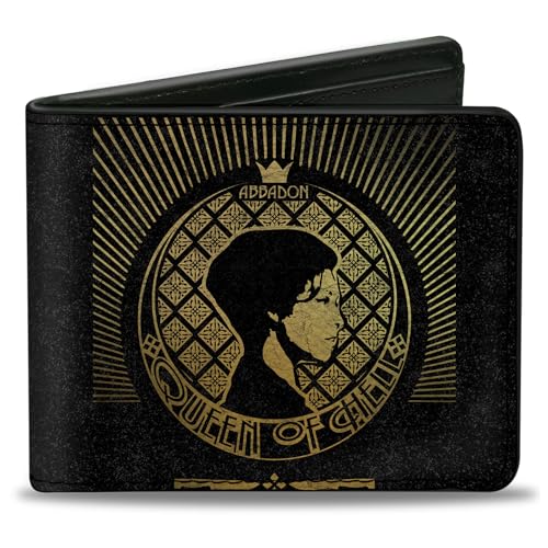 Buckle-Down Supernatural Wallet, Bifold, Supernatural Abbadon Queen of Hell Profile Pose Black Golds, Vegan Leather