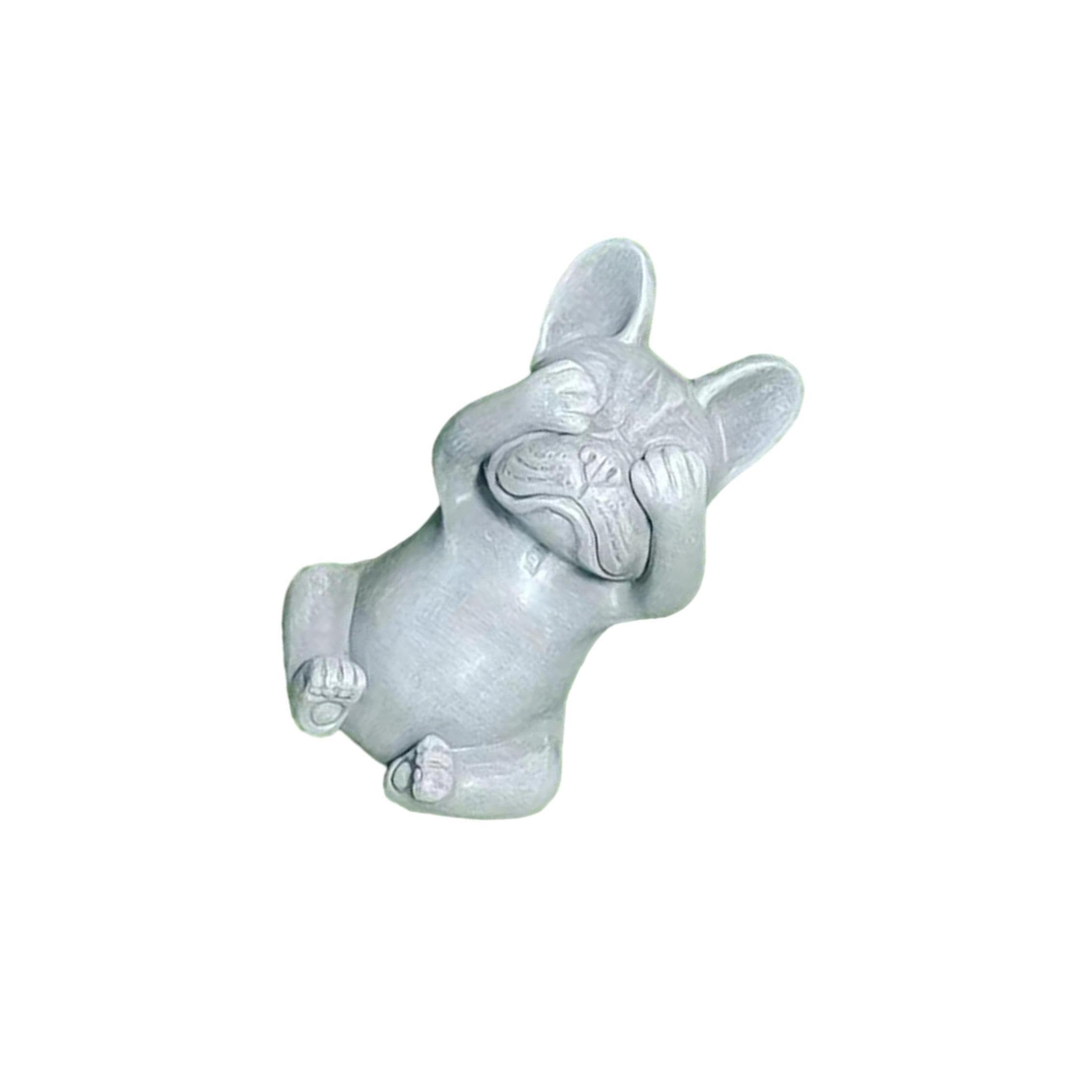 TWISAXC Bulldog Statue Sculpture Home Decoration Exquisite Workmanship for Creative Animal Sculpture Vivid Details Lovely Animal Statue Bulldog Figurines Yard, Not Watch, 11.5x7x7cm