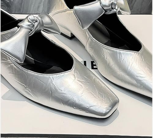 Niction PU Leather Bow Flats for Women Casual Pointed Toe Flat Shoes Cute Mary Jane Ballet Flats Shoes Comfortable Dressy Work Flat 20254