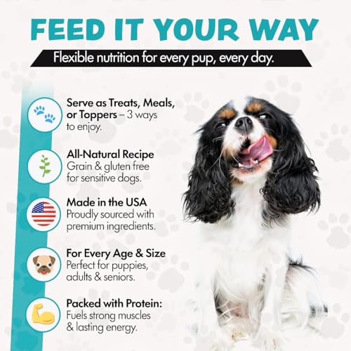 Image of Freeze Dried Dog Food for Small & Large Breeds Dogs, 6 Oz Beef Dog Food Toppers for Picky Eatres, Made in USA - Grain Free & All Natural Freeze Dried Dog Treats Made with 96% Meat Organs