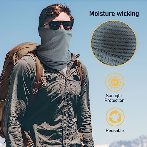 Image of TICONN Neck Gaiter Face Cover Scarf, Neck Warmer Breathable Sun & Wind-proof for Skiing Fishing Hiking Cycling