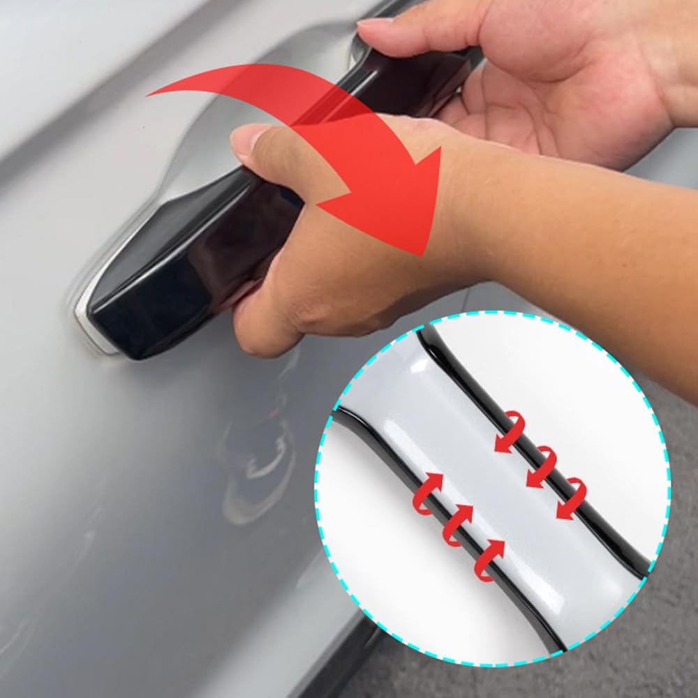Car Accessories Exterior Door Handle Cover Trim with Smart Holes Compatible with Honda CR-V CRV 2023 2024 2025 2026 (Glossy Black) 4PCS ABS