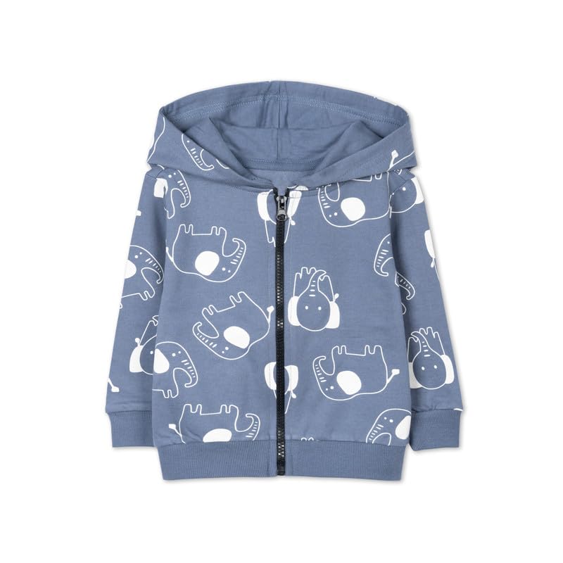 ARIEL Kids Cotton Fleece Full Sleeve Hoodie Sweatshirt for Boys and Girls (WHT-HAATHI-56YRS) Grey 4