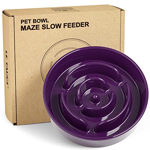 LE TAUCI Slow Feeder Dog Bowls Ceramic, 1.5 Cups Slow Feeding Dog Bowl Small Medium Breed, Puppy Slow Feeder Bow for…