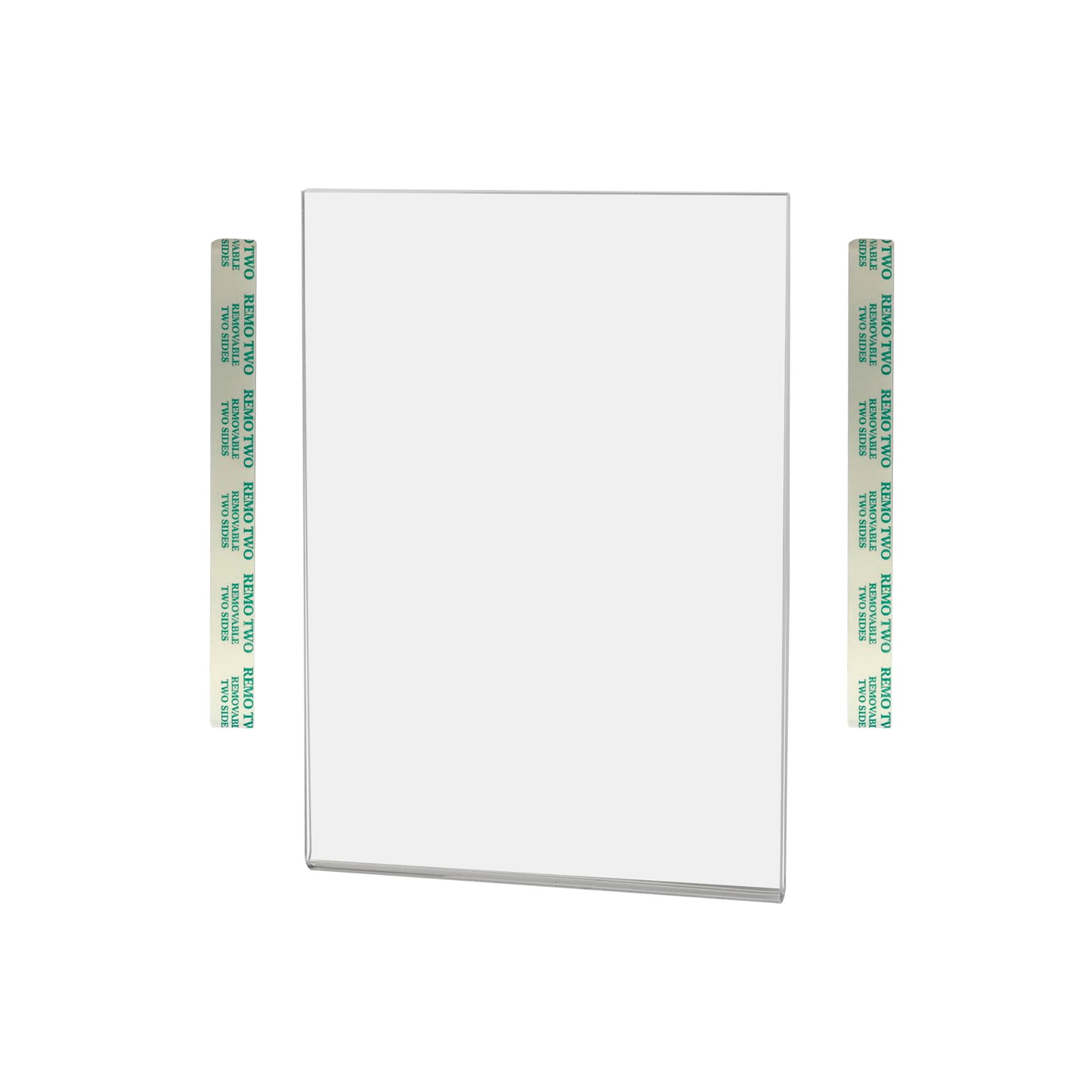 Marketing Holders Wall Mount Sign Holder 5 Inch by 7 Inch with Double Sided Tape for Hours of Operations Menus Specials and Price Lists for Restaurants and Retail Stores