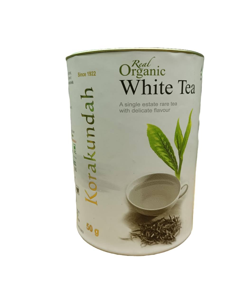Korakundah White Tea 50g (Pack Of 1) Since 1922- Real Organic ASingle Estate Rare tea with delicate flavour