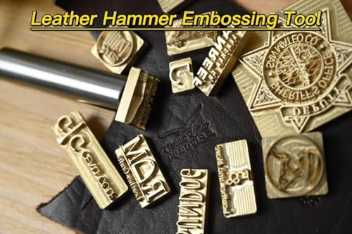 Custom Embossing Leather Stamp, Personalized Branding Iron for Wood, Personalized Brass Leather Hammer Embossing Stamps for Meat Wood Paper Plastic