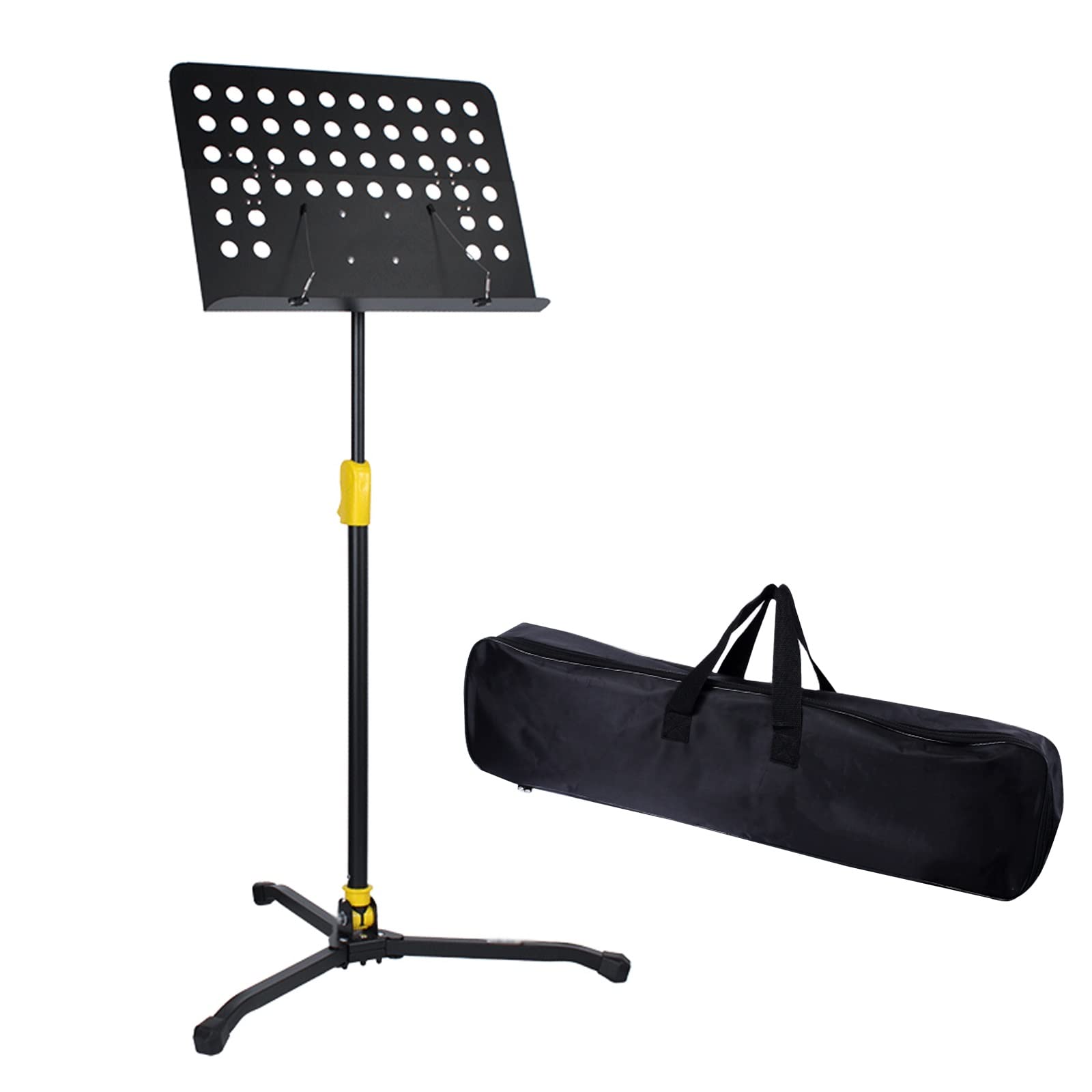Leggio for Spartiti In Metallo, Portatile Pieghevole Strumento Leggio Telaio Di Lettura Supporto Piatto Musica Pieghevole, Leggio for Orchestra,Nero Borsa Da Trasporto Con Spartiti Leggio per spartiti