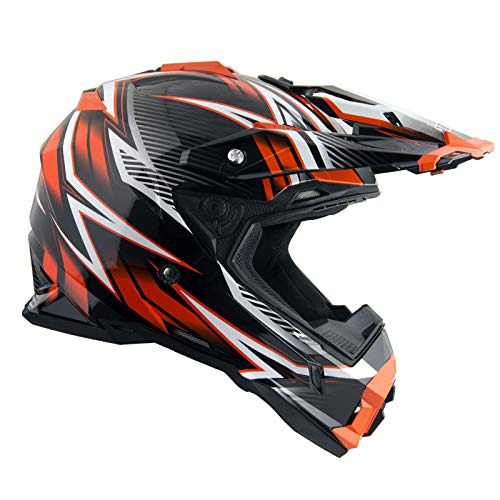Raider Unisex-Adult Off Road Tach MX Helmet (Red, Medium)