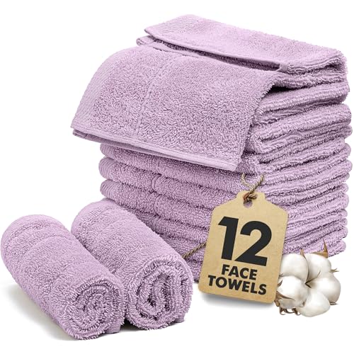 Novo Home Serviettes de toilette Lot de 12 – Gants de toilette 100% Coton (30x30cm) – Doux,...