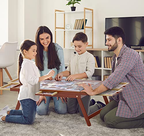 JoyBerri Jigsaw Puzzle Board - with Free Puzzle / 1500 Piece Jigsaw Puzzle Table for Adults/Portable Wooden Puzzle Table Organizer and Puzzle with Drawers and Legs/Puzzle Tray Gift for Storage
