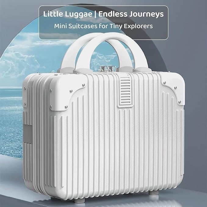 Image of GVND Portable Makeup Travel Case Hard Shell Cosmetic Travel Case, Mini ABS Carrying Makeup Case Suitcase, Portable Suitcase Train Cosmetic Bag for Travel, Camping, Business Trip