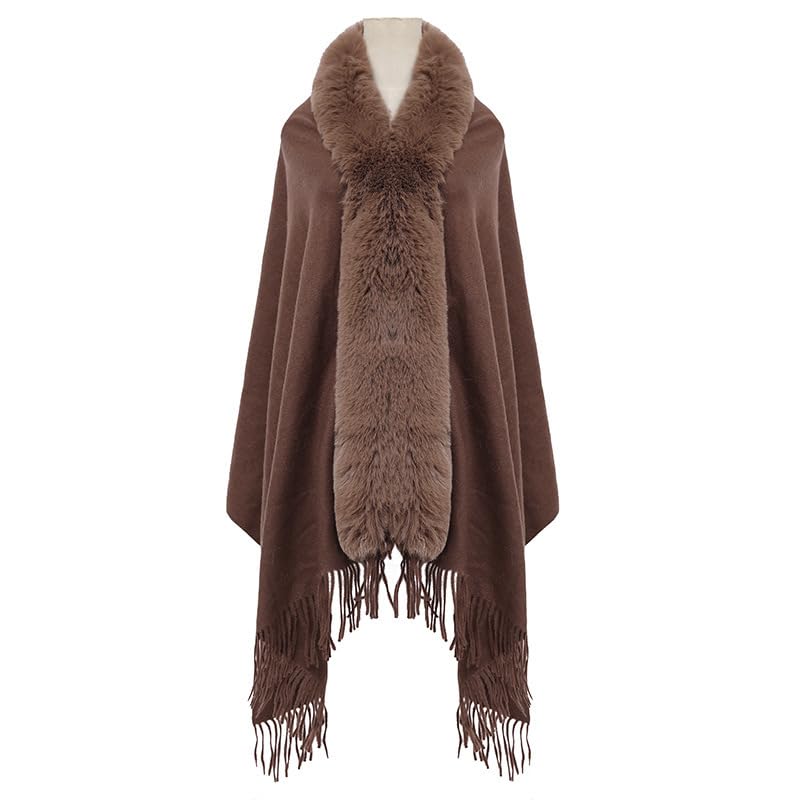 Women's Large Faux Fur Pashmina Shawl Wrap Stole Evening Dresses Cape Classic Cashmere Feel Scarf3