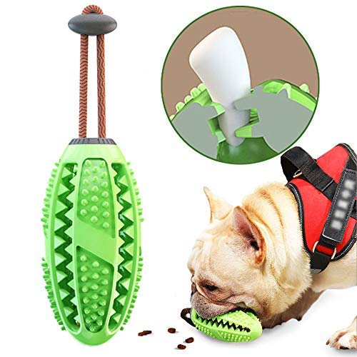 onebarleycorn  Cepillo de Dientes para Perro, Juguete para Masticar Pelota de Entrenamiento para Cachorros Cuidado Dental Limpieza de Dientes no tóxica Goma Natural Resistente a mordidas (Verde)