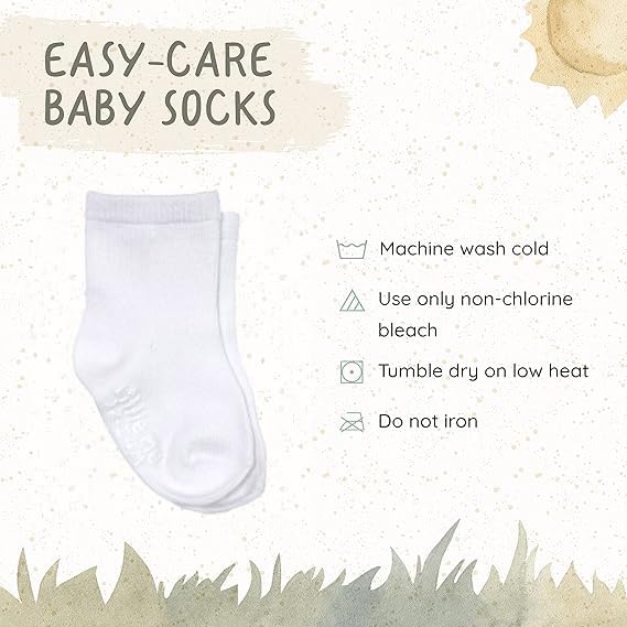 Little Me 20-Pack Newborn Baby Infant & Toddler Unisex Socks, 0-12/12-24 Months, Assorted Size Pack, White