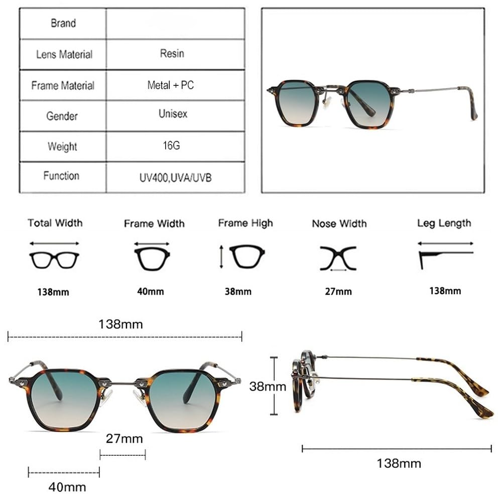 Occhiali da sole da donna, piccoli e quadrati, alla moda, con rivetti retrò, occhiali da sole da uomo, lenti sfumate trasparenti