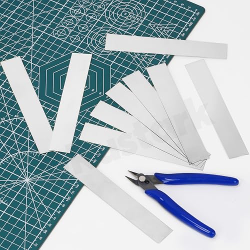 Rustark Edelstahl Blechstreifen Edelstahlblech Metallstreifen Metallplatte zum DIY Reparatur (Silber, 0.02MM)