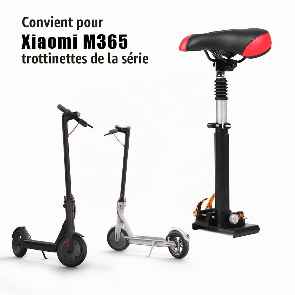 Selle Trottinette, Siege Trotinette Electrique, Selle de Scooter électrique avec Clé de Serrage, Hauteur Réglable 42-65cm, Largeur de Base 15cm, Selles pour Xiao-mi M365 Scooter Vélo, Noir