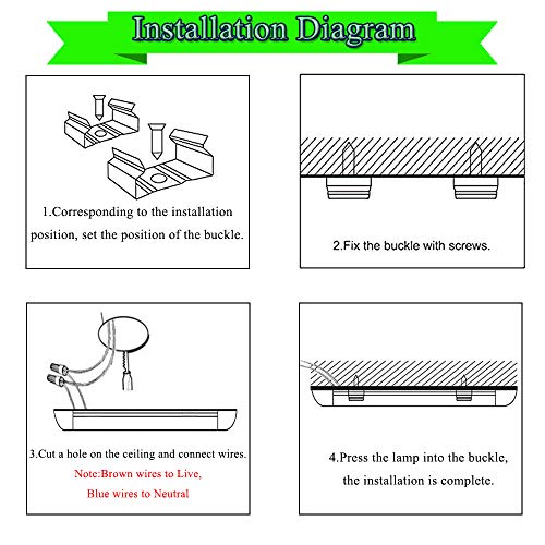 Image of Sararoom 10Pcs 2FT LED Shop Light Fixture 20W LED Wraparound Light, 2400lm,3200K Warm White, 60cm 23.6inch LED Garage Closet Light Ceiling Light for Office Home Basement, No Plug, No Ground Wire