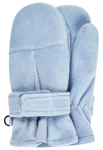 Sterntaler Fäustling mit Daumen, aus Microfleece mit Klettverschluss, gefüttert - Unisex Accessoires für Babys und Kleinkinder - weich, warm und bequem - samtblau, Gr. 2