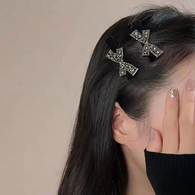 Épingle à cheveux et pince crabe métallique avec perles de strass - 2