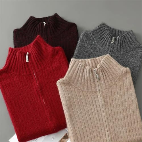 Men's Winter Wool Zipper Cardigan – Thickened Loose Fit Casual Knit Sweater, Comfortable and Warm4
