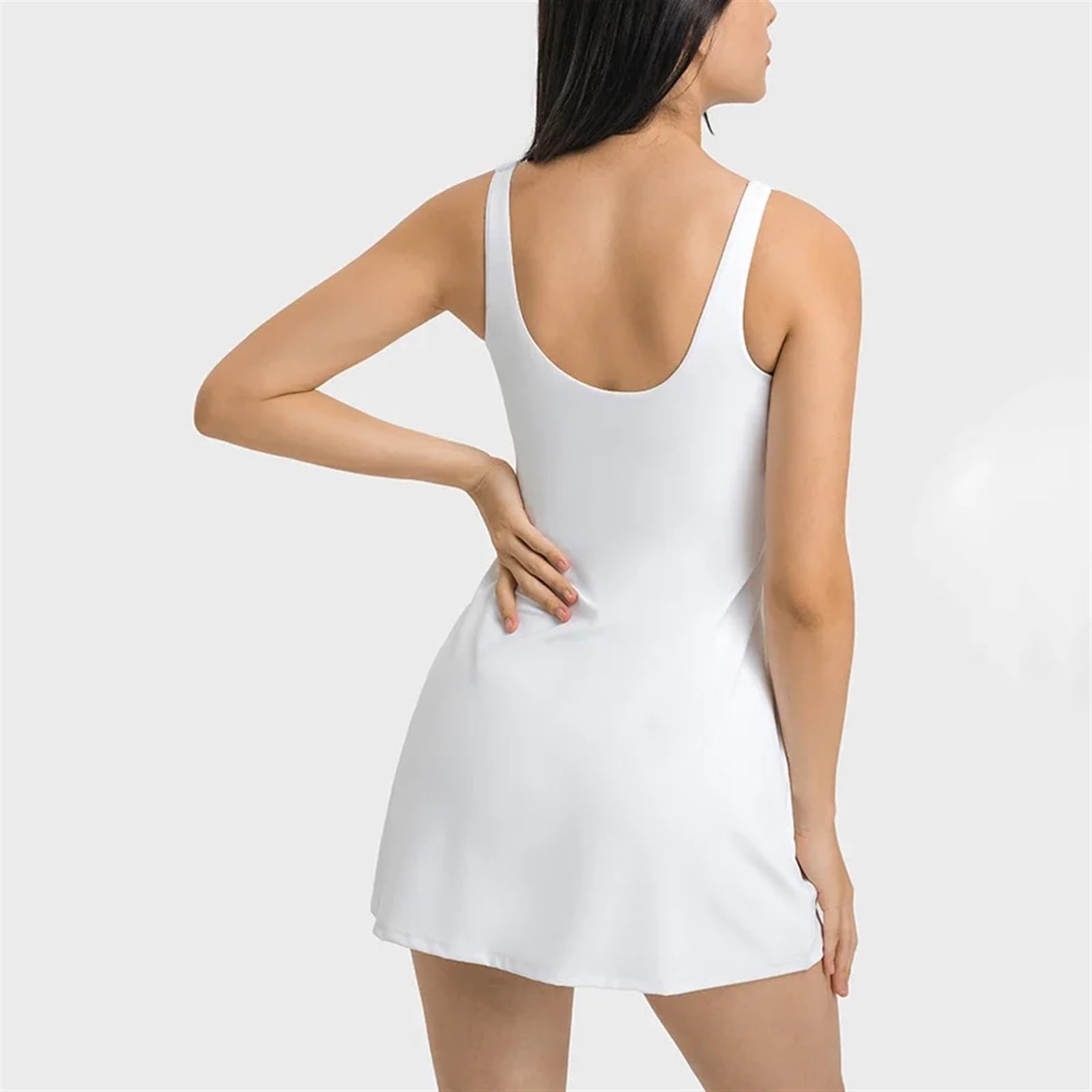 Vestito Sportivo Donna Abito da Tennis da Donna Abito da Golf Estivo da Allenamento for Donna Reggiseno E Pantaloncini Incorporati con Tasche Interne Abiti Sportivi Senza Maniche(Green,6-S)