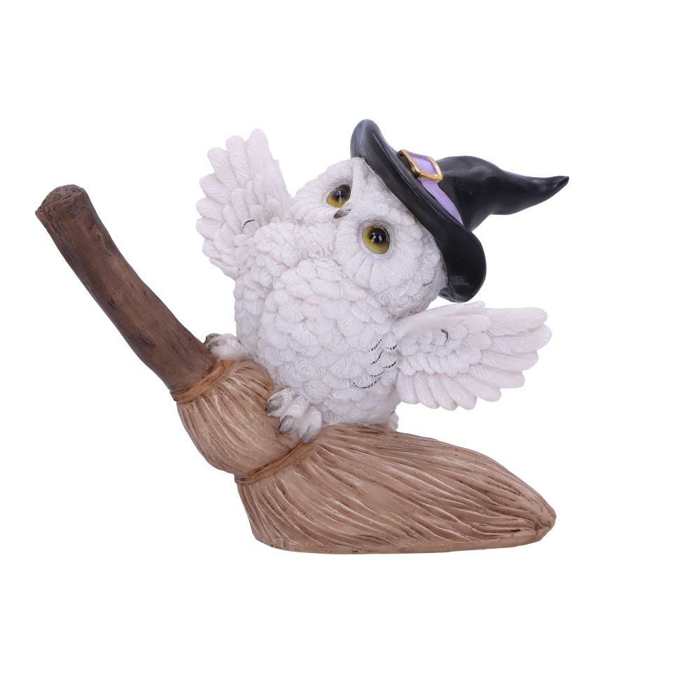 Nemesis Now Snowy Flight 13.5cm, Resin, White, Charming Snowy Owl Figurine, Take Flight White Figurine, Witchcraft Ornament, Owl Gift, Cast in the Finest Resin, Expertly Hand-Painted