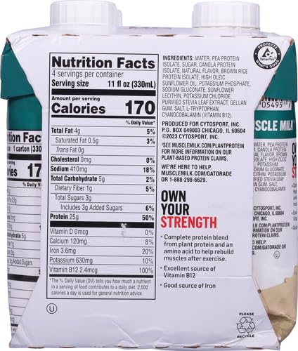 Muscle Milk Plant Protein Vanilla Caramel 11oz 4pk